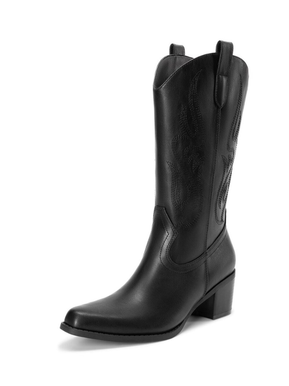 Women's Square Toe Cowboy Mid Calf Western Boots